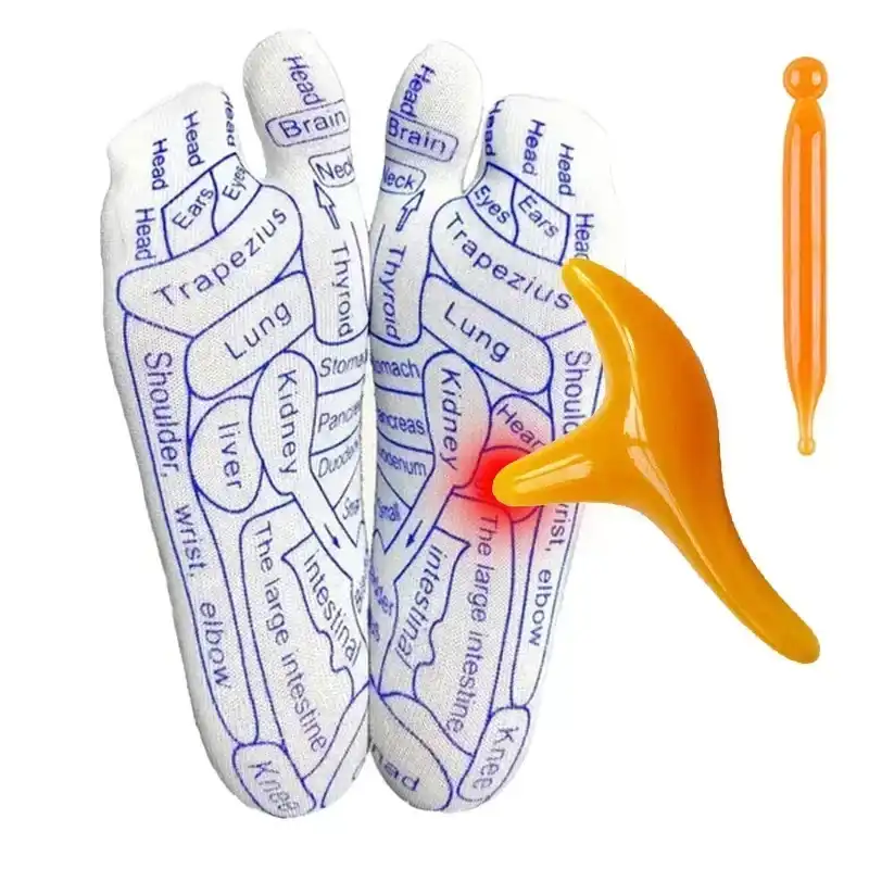 Reflexology Socks | Acupressure Foot Massage Socks with Reflexology Foot Map